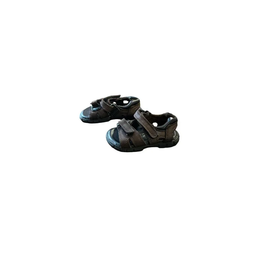 Vintage Baby McKids Brown Sandals Size 3 Adjustable Straps Summer Shoes Like New